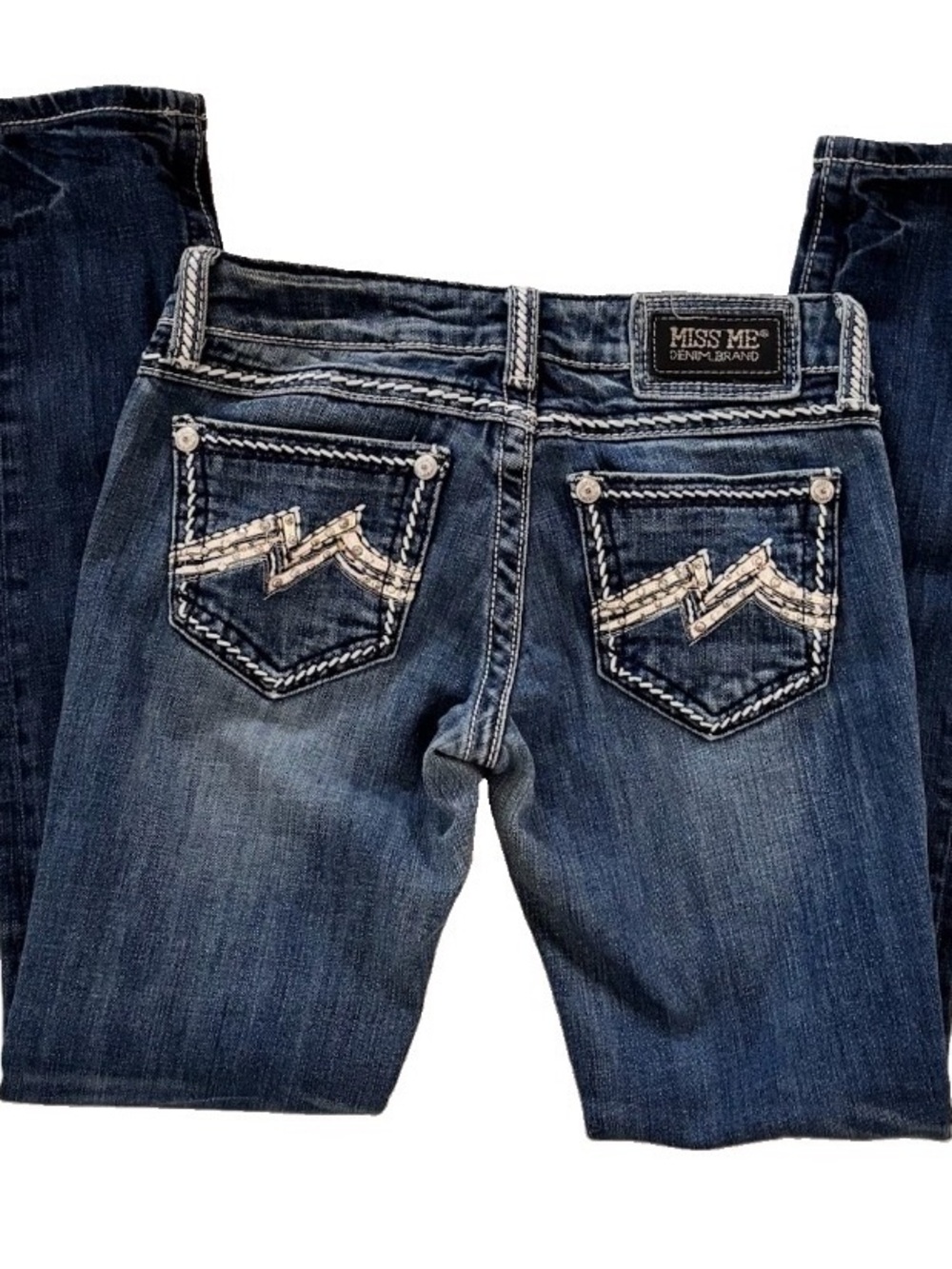 Miss Me Signature Skinny Rhinestone Stretch Jeans Low Rise  26X31 - Picture 6 of 11